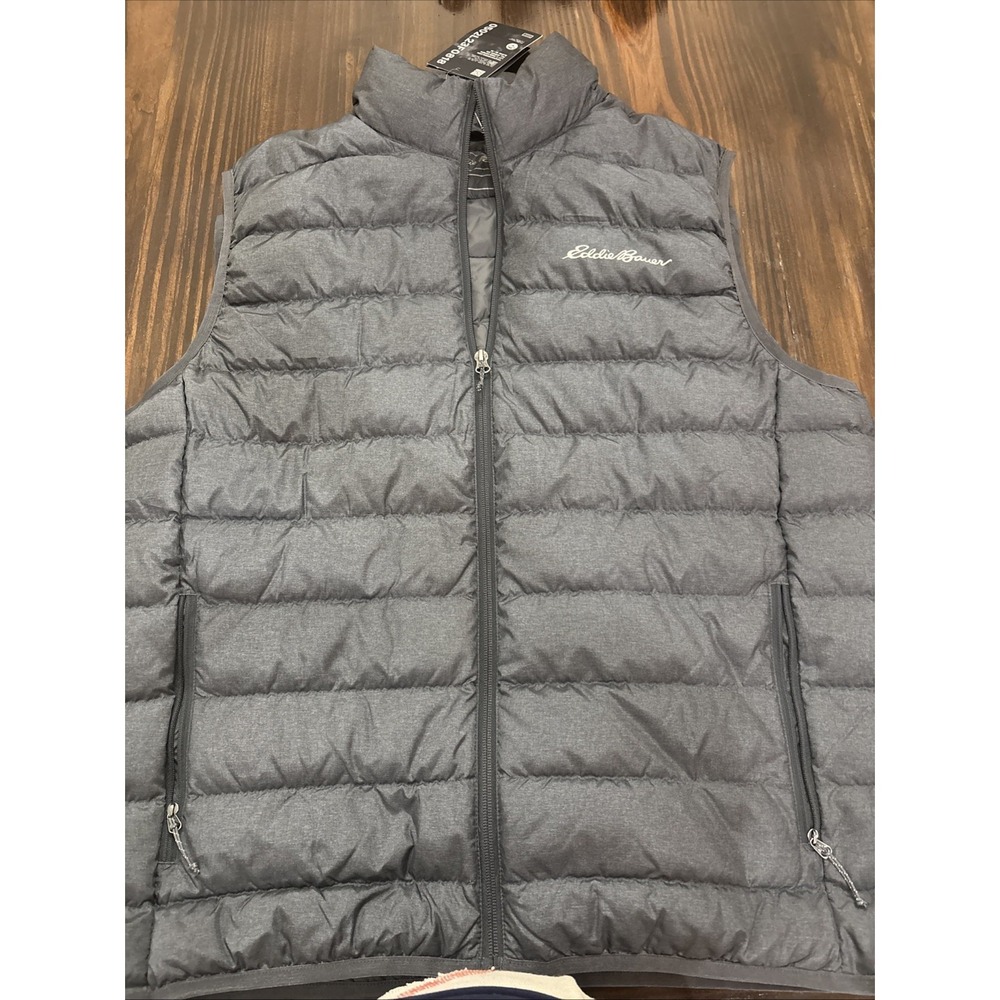 Eddie Bauer NEW NWT Men Cirruslite Down EB650 Puffer Vest Size L Grey Duck Down
